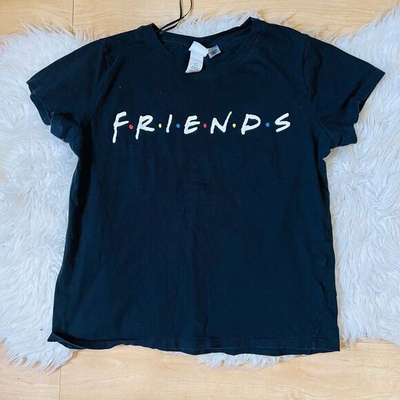 Friends black short sleeve casual shirt L - Picture 1 of 5